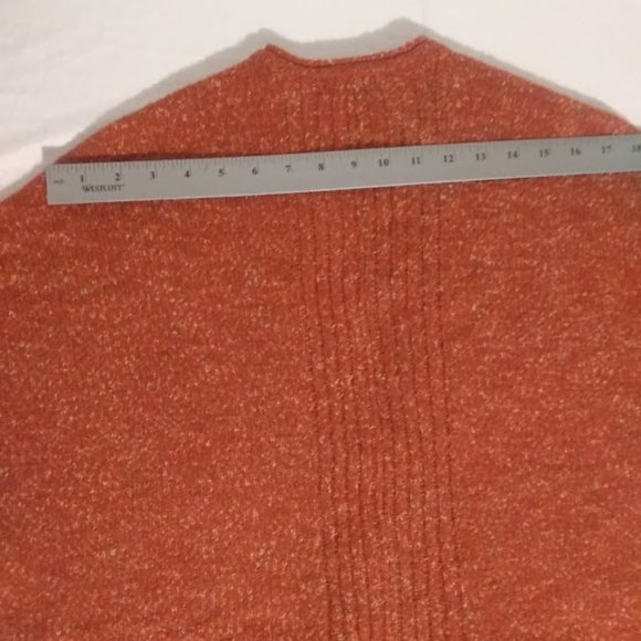Democracy women's size M orange multicolored cardigan sweater with gray trim - Picture 8 of 14